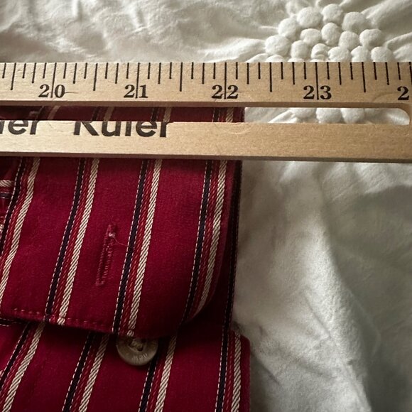 Vintage Haggar Striped Long Sleeve Button-Up Shirt Red White & BlueSize XL - Picture 8 of 13